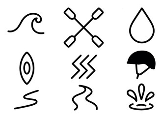 Kayak Rafting Icons