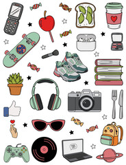 color youth sticker set