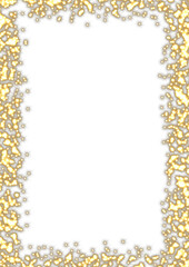 Transparent border of glowing, christmas lights 