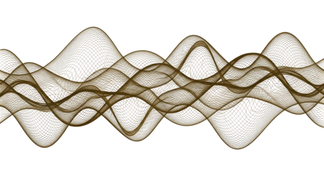Isolated network of wavy lines in brown, abstract and modern decoration, geometric shape