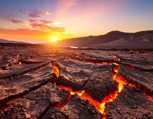 Molten earth at sunset