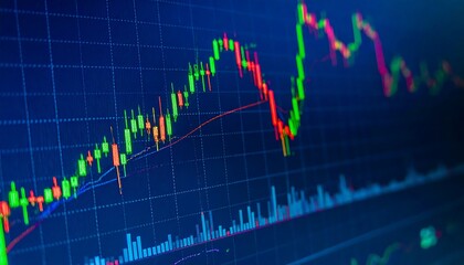 Stock market chart with fluctuating prices