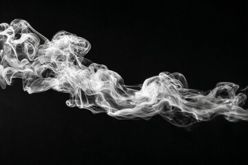 Swirling white smoke dances against a dark background, creating captivating patterns and textures in the air