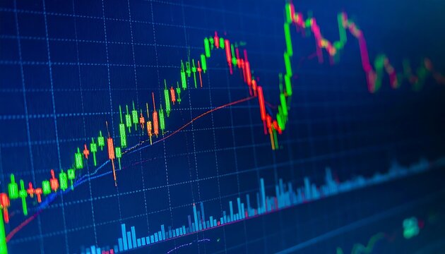 Stock market chart with fluctuating prices