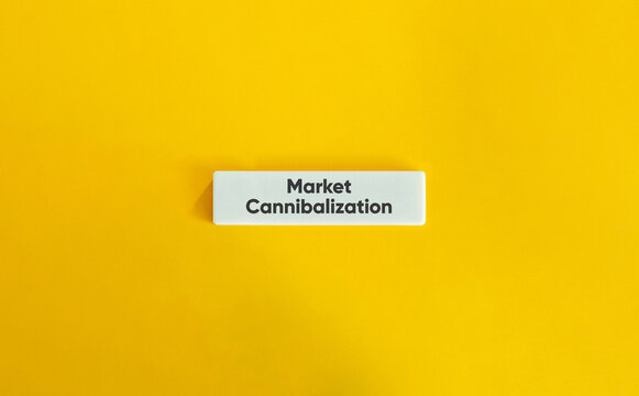Market Cannibalization Concept on Yellow Background
