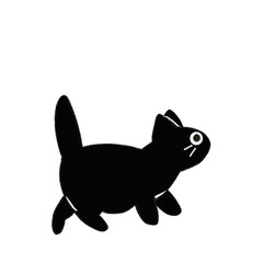 Cute Black Kitten Cartoon PNG with Transparan Background 