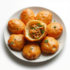baked potatoes with tomatoes