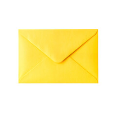 A Bright Yellow Paper Envelope Lies Flat Against A Solid Transparent Background Showcasing Its Crisp Fold