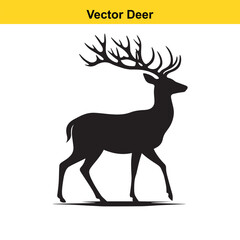 Deer Silhouette – Minimalist Wildlife Vector Art
