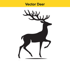 Deer Silhouette – Minimalist Wildlife Vector Art
