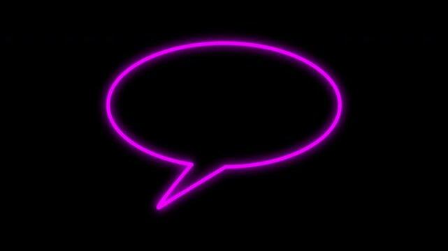 neon frame frame border animated with speech bubble 