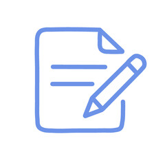 Blue Document Edit Icon – Writing and Editing Symbol