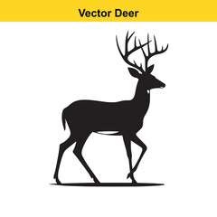 Deer Silhouette – Minimalist Wildlife Vector Art