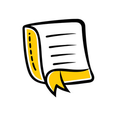 Bookmark Document With Folded Corner Icon For Web And Graphic Design