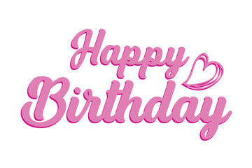 HAPPY BIRTHDAY black brush calligraphy banner on white background