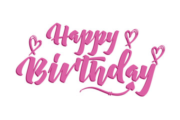 Handdrawn Elegant Happy Birthday Calligraphy Typography Text with love Decoration