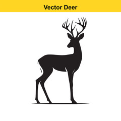 Deer Silhouette – Minimalist Wildlife Vector Art