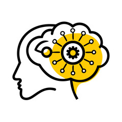 Cognitive Psychology Research Idea Icon For Web And Graphic Design