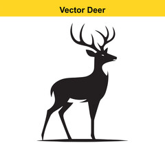 Deer Silhouette – Minimalist Wildlife Vector Art