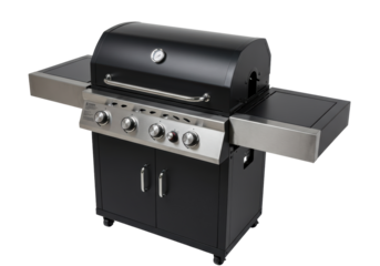 Isolated Portable barbecue grill on wheels for outdoor cooking and backyard patio parties