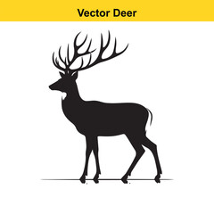Deer Silhouette – Minimalist Wildlife Vector Art