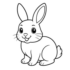 Cute cartoon bunny rabbit, perfect for Easter designs and springtime projects vector illustration