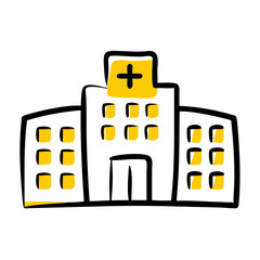 Hospital Building With Insurance Coverage Icon For Web And Graphic Design