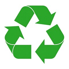 Obraz premium Textured Green Recycling Symbol on White Background, Environmental Conservation Concept.