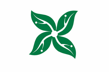 green leaf isolated on white