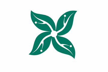 green leaf isolated on white