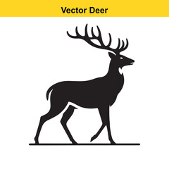 Deer Silhouette – Minimalist Wildlife Vector Art