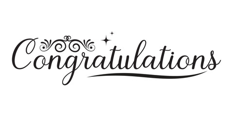 A stylish typography design featuring the word Congratulations. Use this for cards, invitations, or any project needing a celebratory touch.