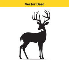 Deer Silhouette – Minimalist Wildlife Vector Art