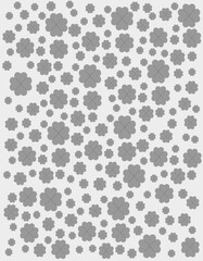 Cute clover pattern background in gray tones, seamless floral design for decoration.
