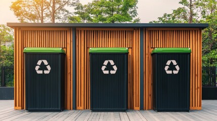 Eco-Friendly Smart Bins in a Park for Sustainable Waste Management Solutions