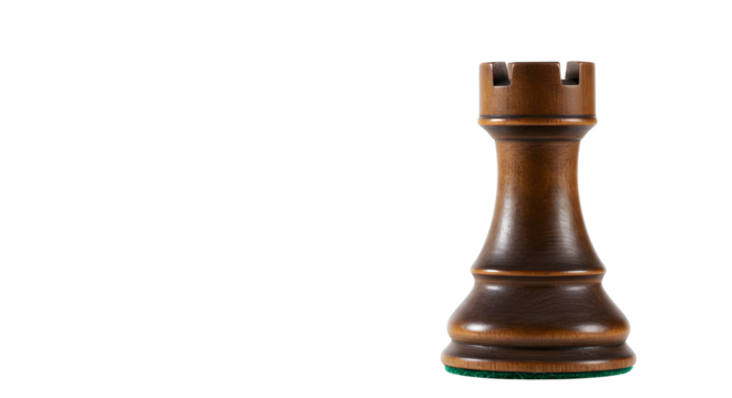Chess rook strategic game piece isolated PNG with Transparent Background