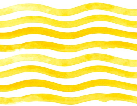 Abstract yellow wavy lines on white background
