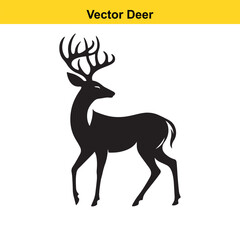 Deer Silhouette – Minimalist Wildlife Vector Art