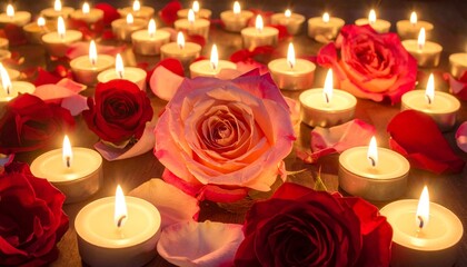 薔薇とロウソク