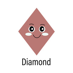 Cute brown diamond with smiling face