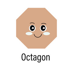 Cute octagon with smiling face
