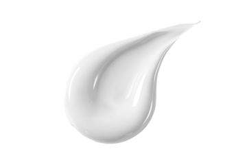 Creamy white cosmetic product, teardrop shape