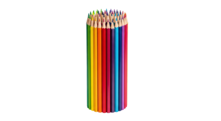 Isolated artist colored pencil set, art supplies for vibrant school projects, study materials