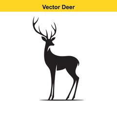 Deer Silhouette – Minimalist Wildlife Vector Art