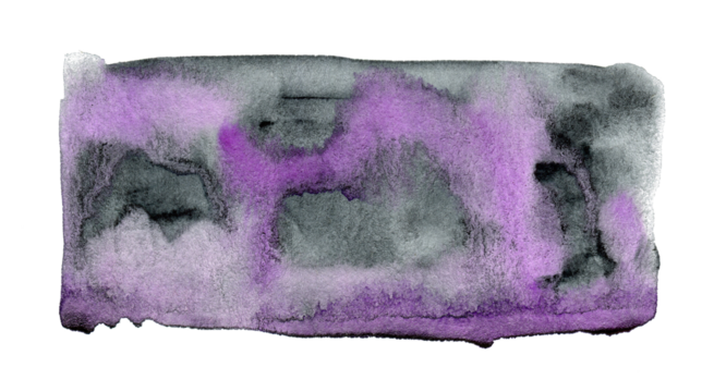 Abstract purple and gray watercolor background for text or logo. Hand drawn watercolor shape	
