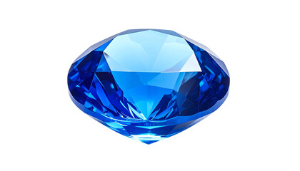 Fototapeta premium A stunning crystal blue gem isolated on solid white background in Png