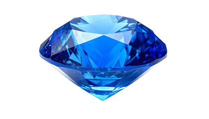 Fototapeta premium A stunning crystal blue gem isolated on solid white background Png format
