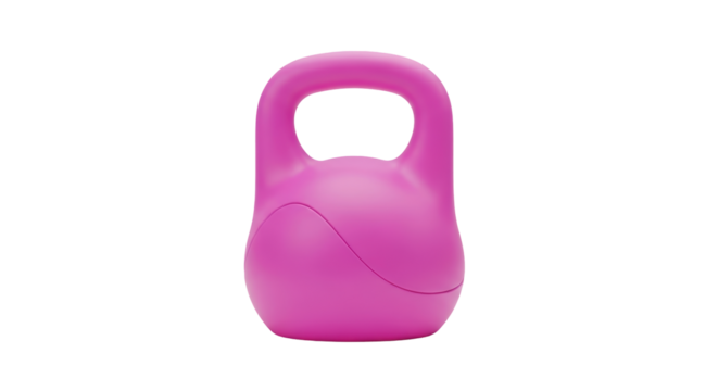 Isolated magenta kettlebell for strength fitness training workout equipment, exercise