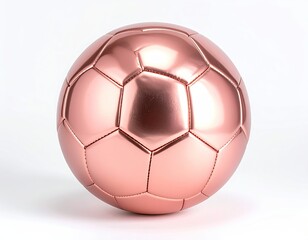 Rose Gold Soccer Ball on White Background