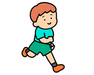 笑顔で走る男の子